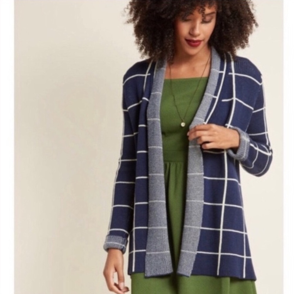 Modcloth Windowpane Cardigan